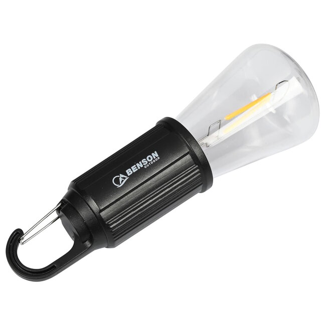 Benson Oplaadbare campinglamp met karabijnhaak - 100 lumen - LED - lichtgewicht - Type-C USB