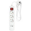 Benson 3-voudige stekkerdoos met USB-A en USB-C - schakelaar - 1,5m - wit