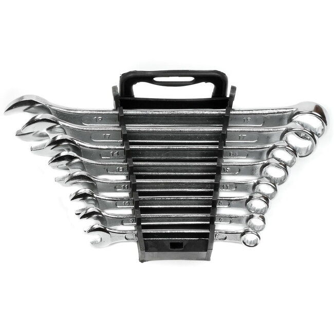 Benson 8-delige ring-steeksleutelset - 8 t/m 19 mm - stevige grip - handige houder