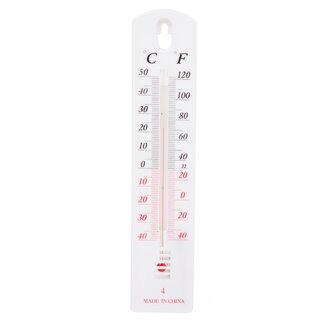 Benson Buitenthermometer - Kunststof - Celsius en Fahrenheit - 20 cm - Wit