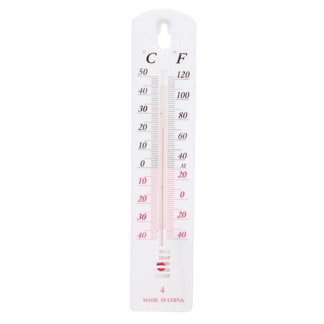 Benson Buitenthermometer - Kunststof - Celsius en Fahrenheit - 20 cm - Wit