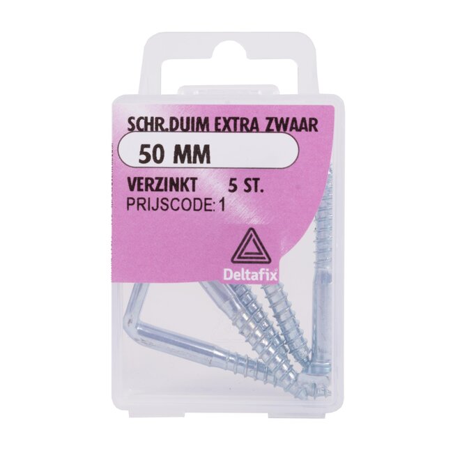 Deltafix Verzinkte schroefduim - 50 mm - zware kwaliteit - 4 stuks