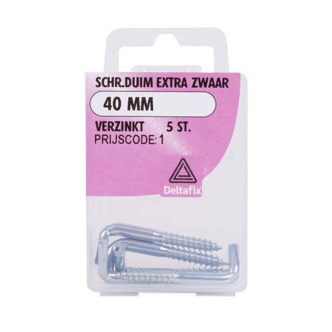 Deltafix Schroefduim - Verzinkt - 40 mm - Zware kwaliteit - 5 stuks
