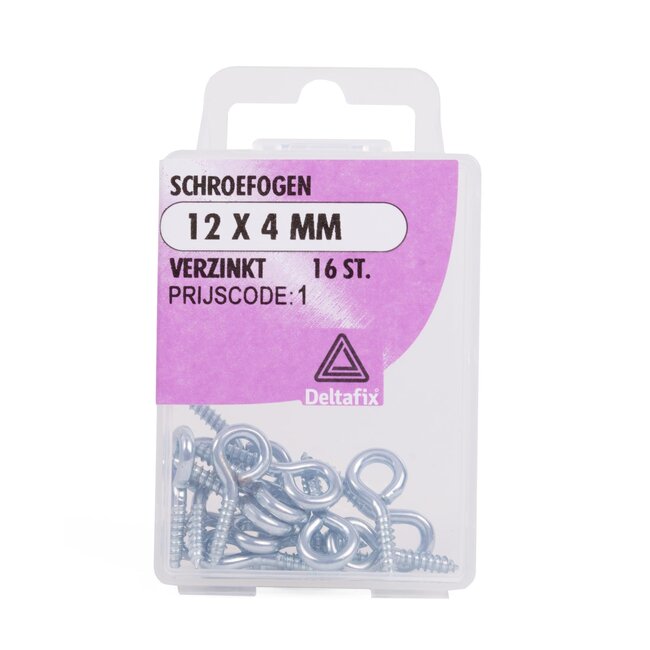 Deltafix Verzinkte schroefogen - 12 x 4 mm - set van 12 - duurzaam en betrouwbaar