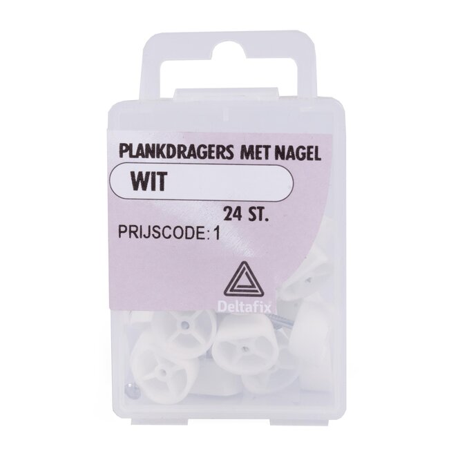 Deltafix Plankdragers met nagels - wit - 24 stuks - eenvoudig te monteren - stevige ondersteuning