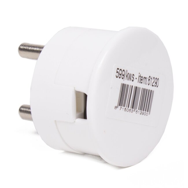 Benson Haakse stekker - 2-polig - ruimtebesparend - 230 Volt - wit