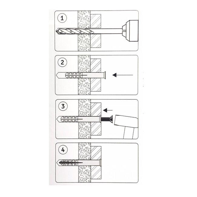 Benson Slagplug - Beton, Steen en Hout - Ø 8 x 80 mm - Voor Zware Objecten