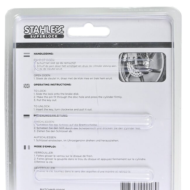 Stahlex Schijfremslot - Gehard Staal - Afgeschermd Sleutelgat - Opvallende Kleur - 10 mm