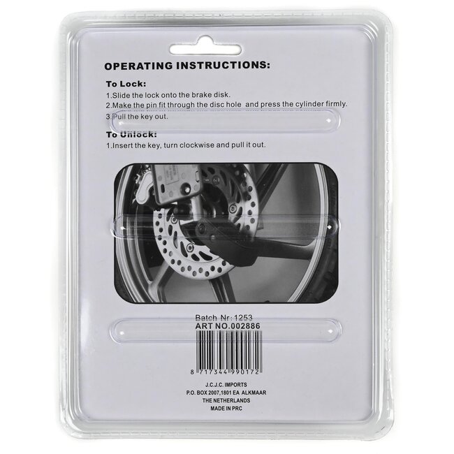 Stahlex Schijfremslot - gehard staal - 5 mm sluitpen - weerbestendig - inclusief 3 sleutels