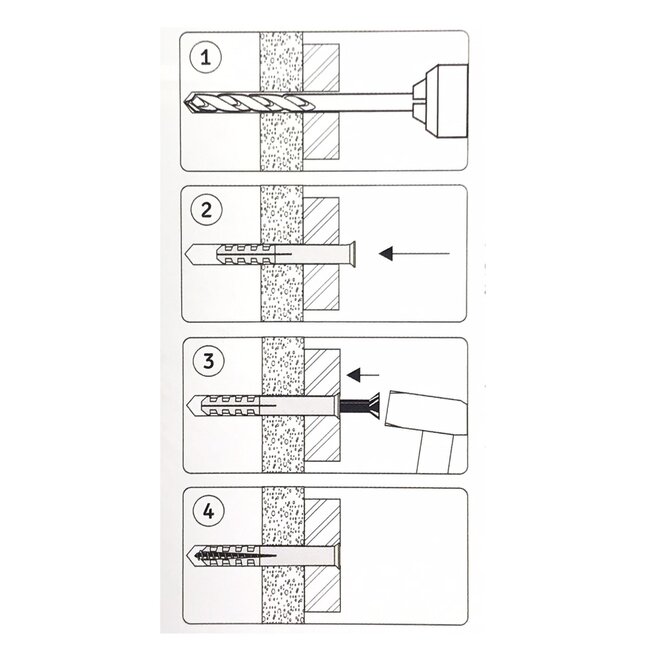 Deltafix Slagpluggen - 5 x 50 mm - Kunststof - 20 stuks
