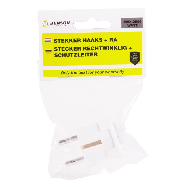 Benson Haakse stekker met randaarde - 3500 watt - wit
