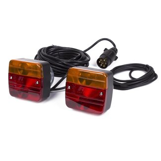 Benson Magneet Verlichtingset - voor Aanhanger of Fietsdrager - 7.5m Kabel - Eenvoudige Montage