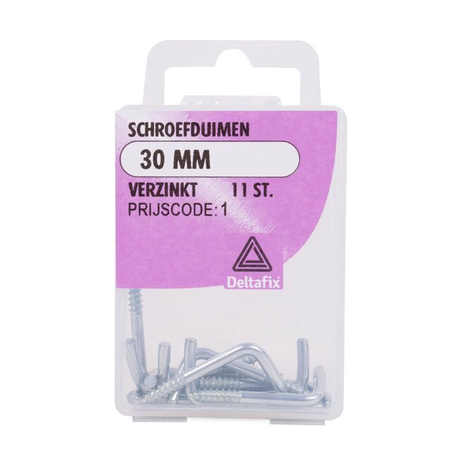 Deltafix Schroefduim - 30 mm - Verzinkt - 11 stuks - Zware kwaliteit - Binnen/Buiten