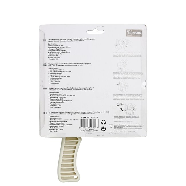 Benson Universele taperoller - ergonomisch - verzinkt mes - grijs/rood