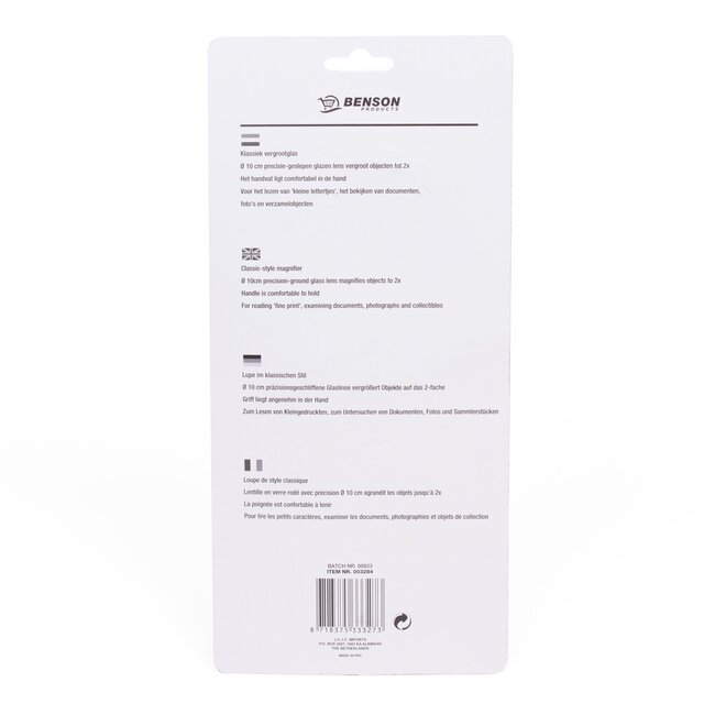 Benson Vergrootglas - Loupe - 100 mm - Ergonomisch handvat - Zwart