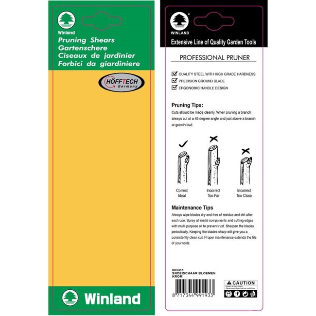 Hofftech Snoeischaar - Krom Blad - Knipvergrendeling - 15 cm - Veilig en Precisie