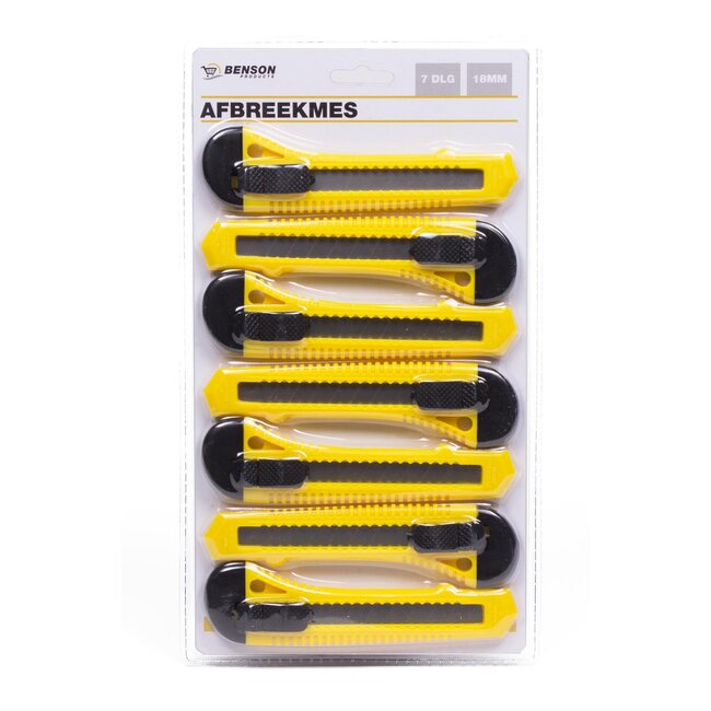 Benson Afbreekmes - Uitschuifmes - Ergonomisch - 18 mm - 7 stuks
