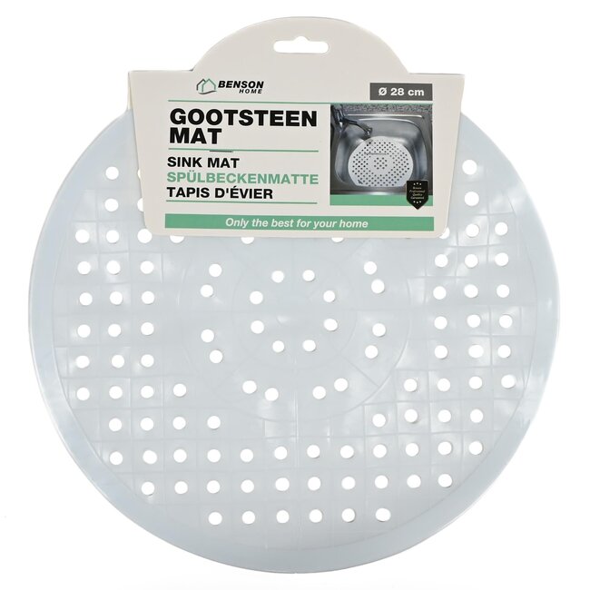 Benson Ronde PVC gootsteenmat - assorti kleuren - 29 cm - per stuk