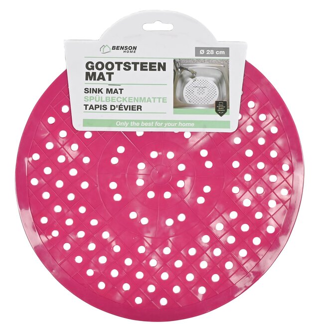 Benson Ronde PVC gootsteenmat - assorti kleuren - 29 cm - per stuk