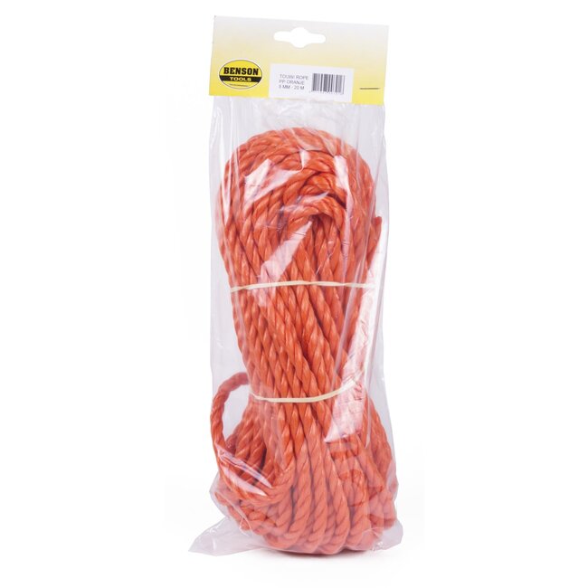 Benson Sterk en veelzijdig touw - Ø 8 mm - 20 meter - opvallend oranje