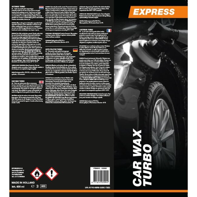 Express Snelle autowax spuitbus - langdurige glans en bescherming - 600 ml