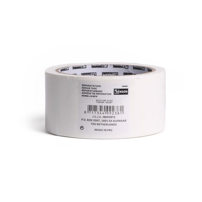 Benson Veelzijdige reparatietape - 10 meter - Space wit - Sterk en betrouwbaar