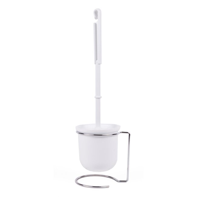 Benson WC borstel met houder - 34 cm - wit - hygiënisch en stijlvol