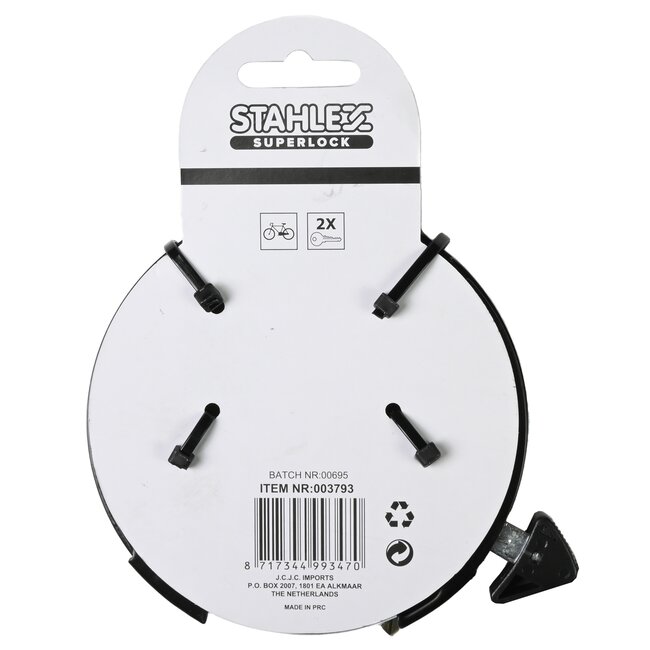 Stahlex Universeel ringslot - gehard staal - inclusief 2 sleutels - zwart