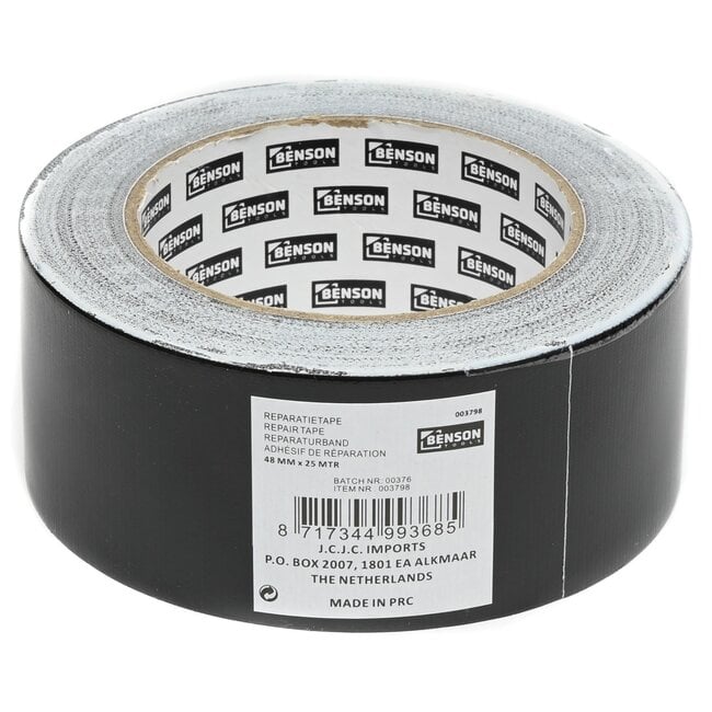 Benson Reparatietape - Sterk en waterproof - 48 mm x 25 meter - Space zwart