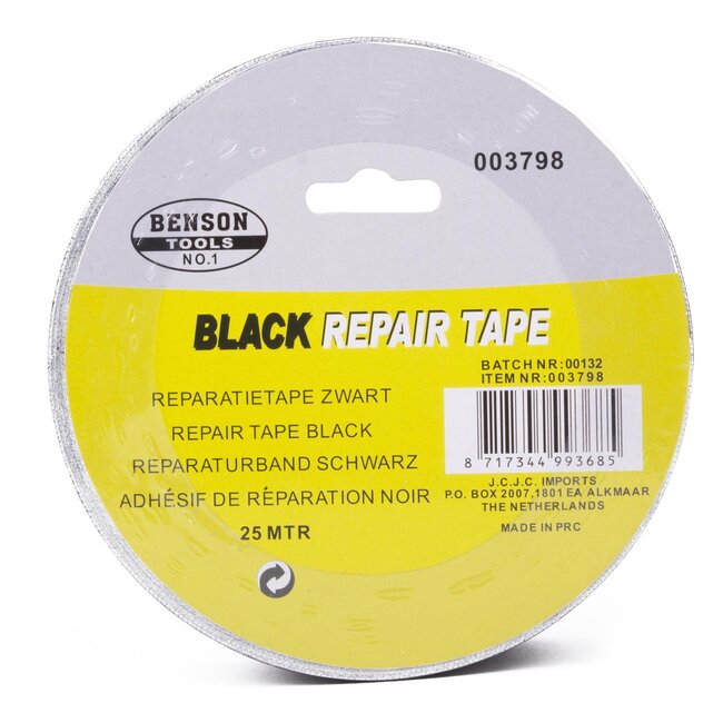 Benson Reparatietape - Sterk en waterproof - 48 mm x 25 meter - Space zwart