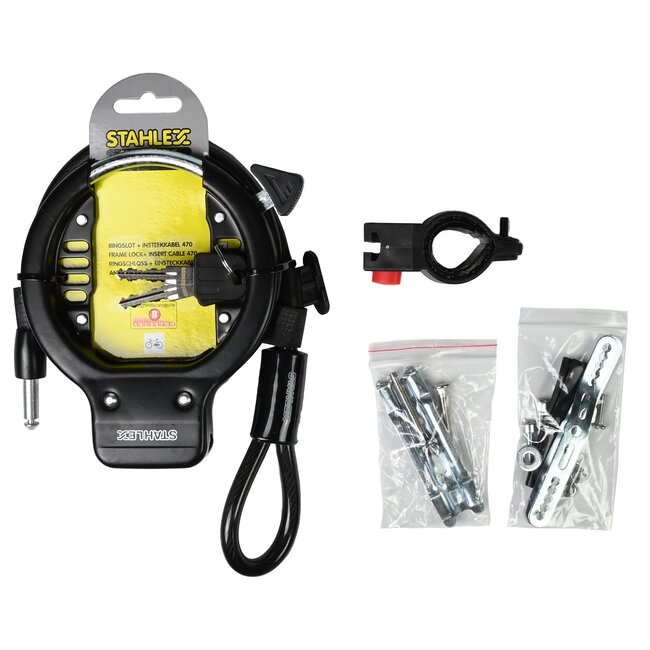 Stahlex Ringslot met insteekkabel - 8.5 mm dik - Inclusief 2 sleutels - Zwart