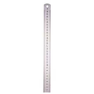 Benson Roestvrijstalen liniaal - 30 cm - Licht buigzaam - Met omrekentabel