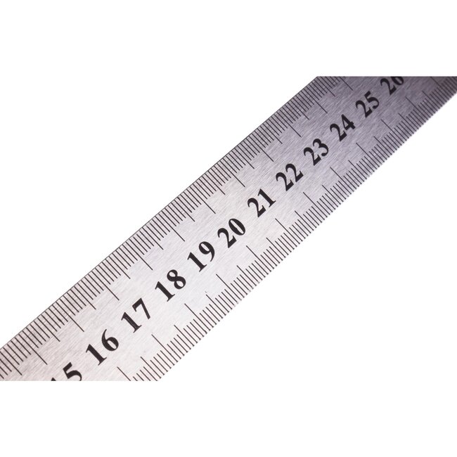 Benson Roestvrijstalen liniaal - 30 cm - Licht buigzaam - Met omrekentabel