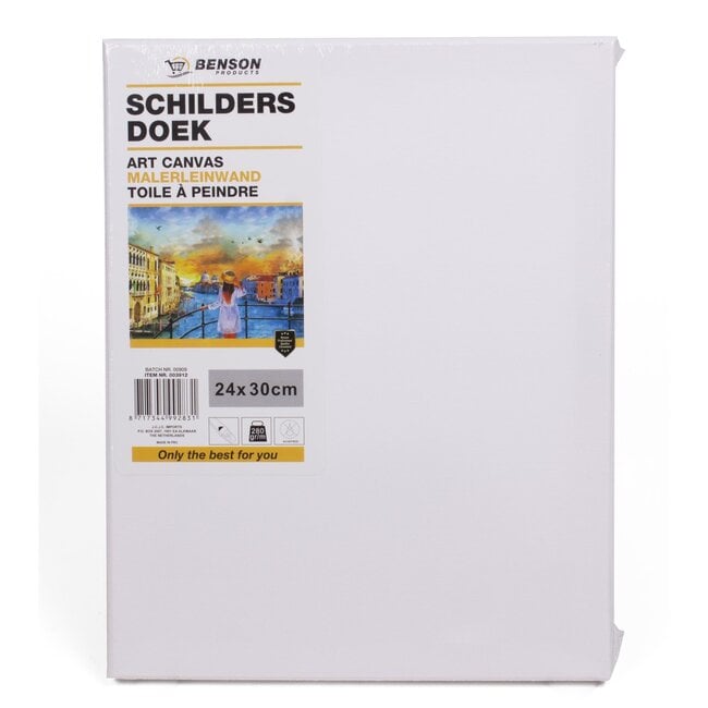 Benson Canvas schildersdoek - 24 x 30 cm - katoen - 2 lagen gesso - beschilderbare zijkanten