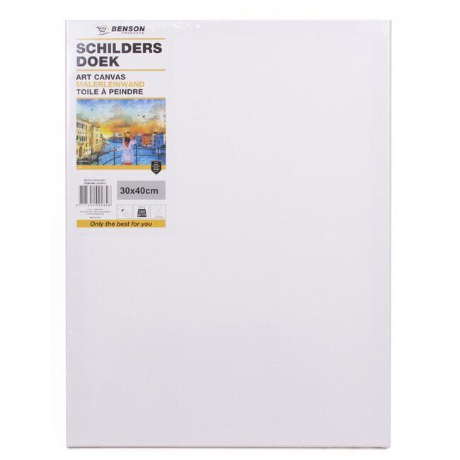 Benson Schildersdoek - Katoen - Dubbel Gesso - 30 x 40 cm - Houten Spieraam