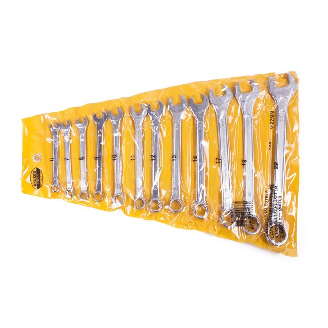 Benson Steeksleutel- en ringsleutelset - 6 t/m 22 mm - 12-delig - Inclusief etui