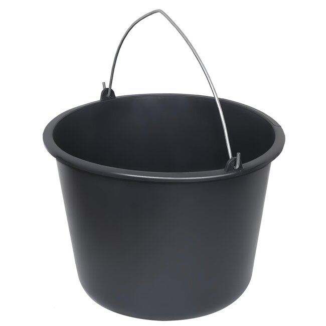 Benson Bouwemmer - Kunststof - 20 liter - Zwart - Verzinkte beugel - Maatverdeling