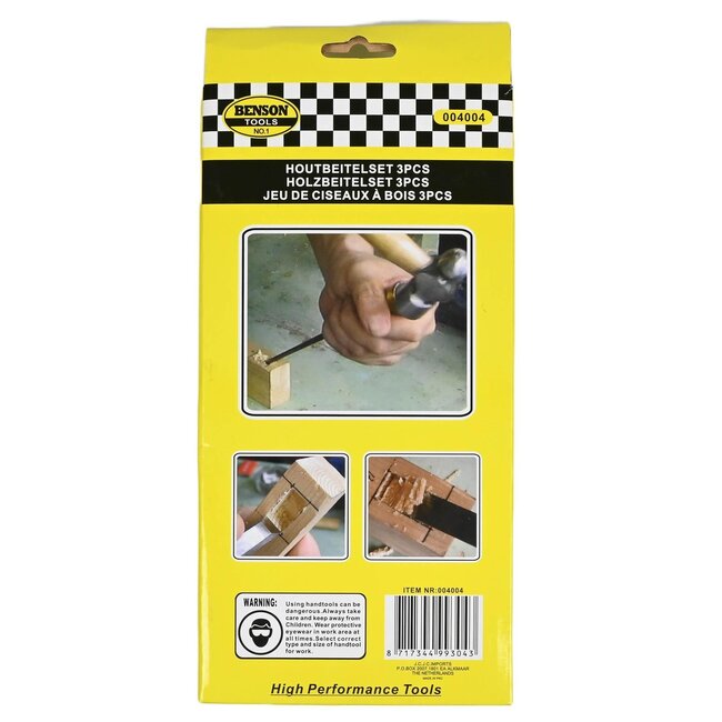 Benson Houtbeitelset - Ergonomische grip - 12, 20 & 26 mm - 3-delig