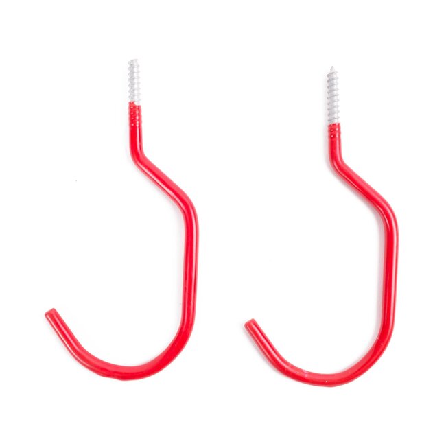 Benson Stalen ophanghaken - 15 cm - rood - set van 2