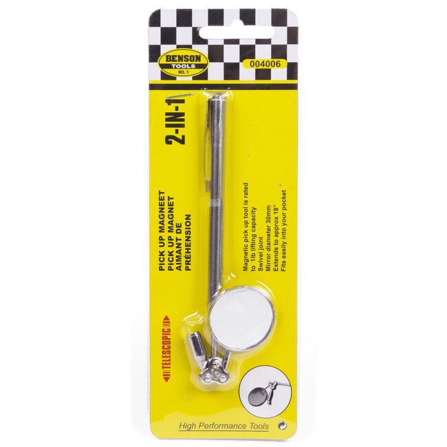 Benson Pick Up Tool - Magneet en Spiegel - Compact - Krachtig - 30 mm - 420 g