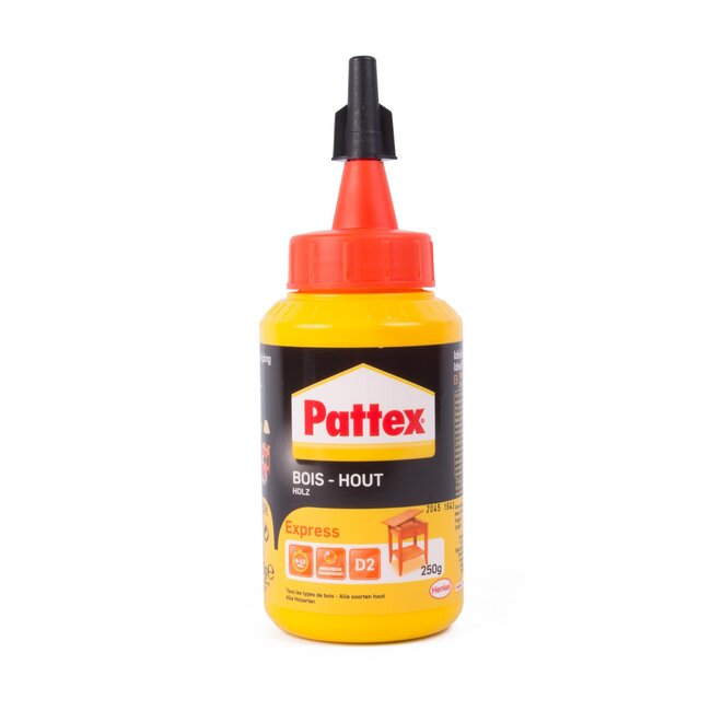 Pattex Sneldrogende houtlijm - Transparant - 250 gram - Voor hard- en zachthout - Laminaatparket