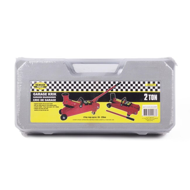 Benson Hydraulische autokrik - 2 ton - draaibare hefschotel - kunststof koffer