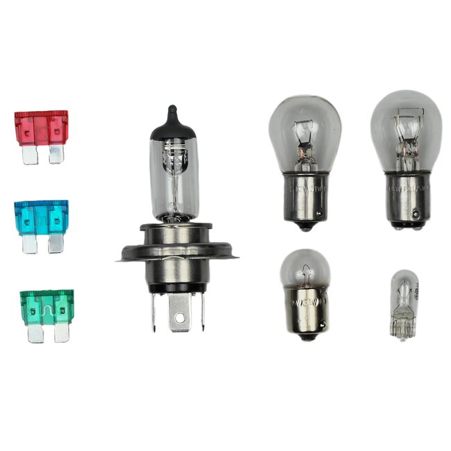 Benson Autolampenset H4 - 12V - 8-delig - Inclusief Steekzekeringen en Opbergbox
