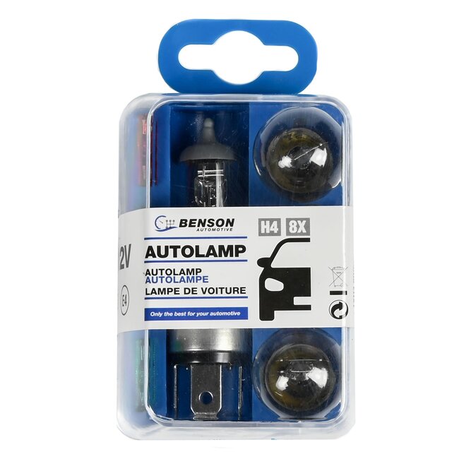 Benson Autolampenset H4 - 12V - 8-delig - Inclusief Steekzekeringen en Opbergbox