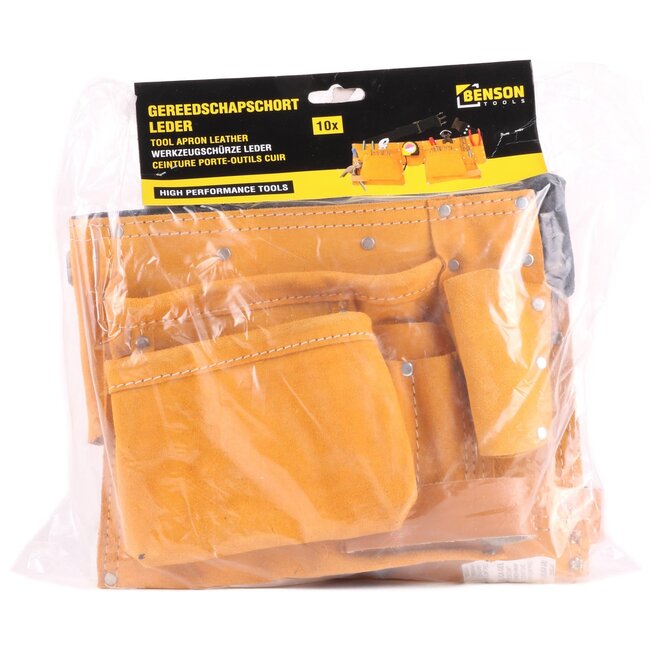 Benson Gereedschapsgordel - Leder - 10 Vakken - Verstelbare Riem - Duurzaam en Praktisch