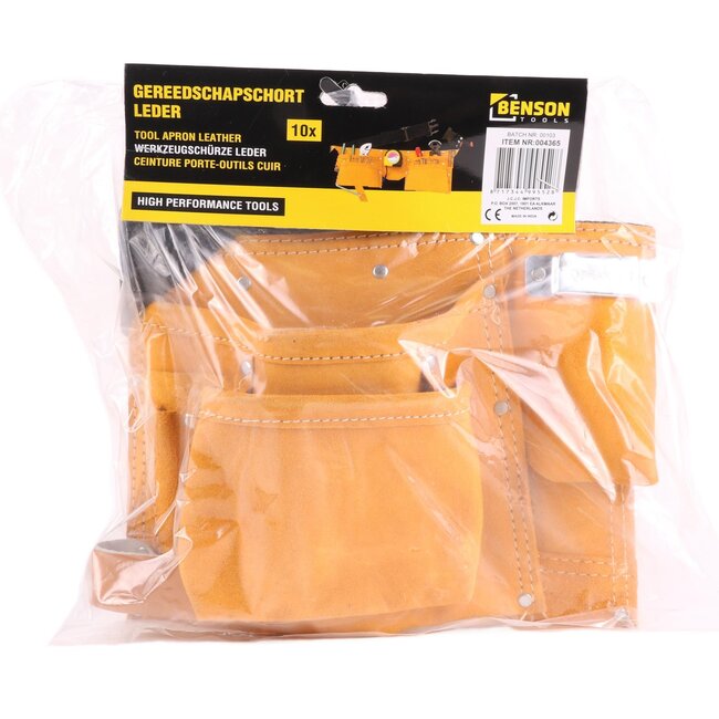 Benson Gereedschapsgordel - Leder - 10 Vakken - Verstelbare Riem - Duurzaam en Praktisch