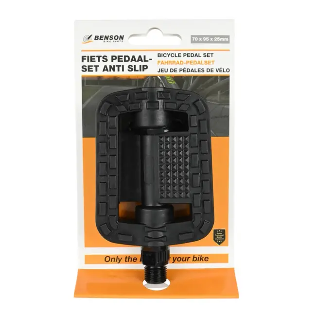 Benson Anti-slip fiets pedaalset - Met reflectoren - 14 mm schroefdraad - Duurzaam kunststof