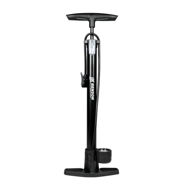 Benson Fietspomp met manometer - dubbel ventiel - max. 8 bar - 65 cm slang - duurzaam ontwerp