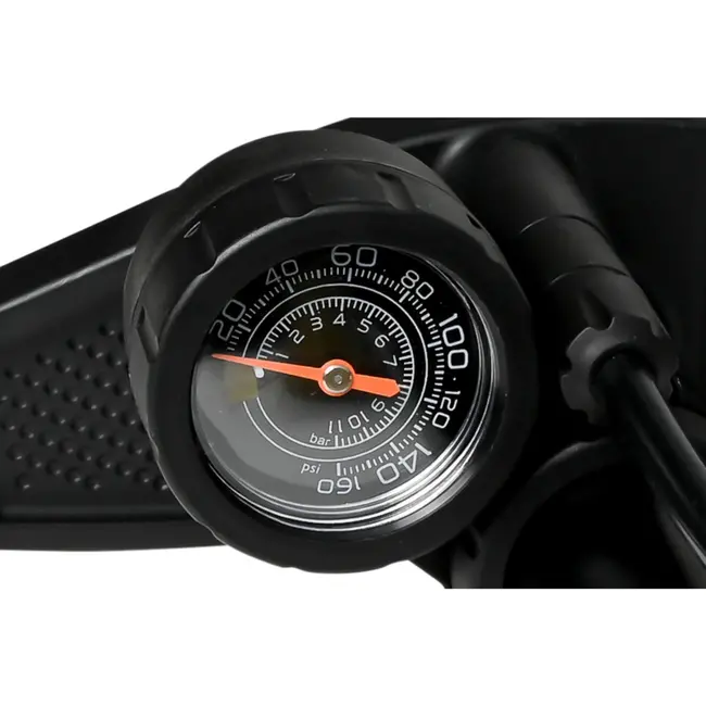 Benson Fietspomp met manometer - dubbel ventiel - max. 8 bar - 65 cm slang - duurzaam ontwerp