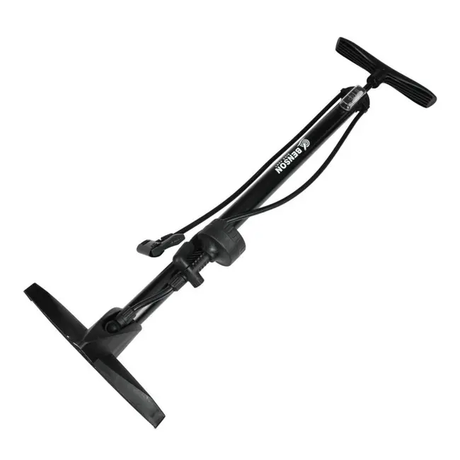 Benson Luxe fietspomp - met manometer - dubbel ventiel - max. 160 psi - extra lange slang